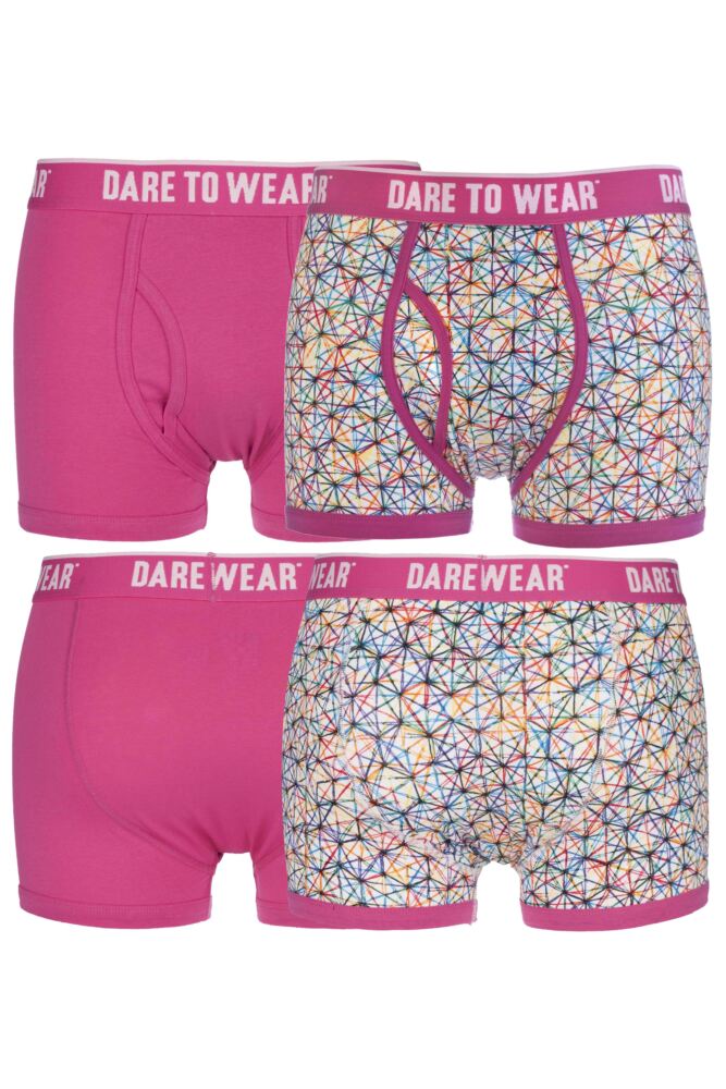 Mens 2 Pack Dare to Wear Fitted Keyhole Trunks with Exclusive Scribble