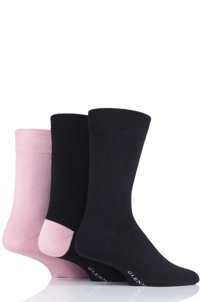 GLENMUIR CONTRAST HEEL AND PLAIN BAMBOO SOCKS