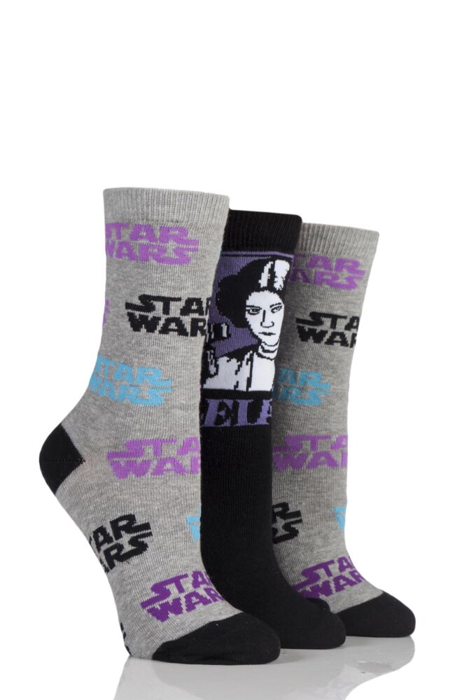 SockShop Star Wars Logo and Princess Leia Cotton Socks