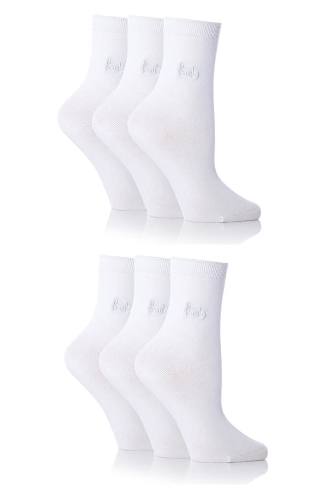 Ladies 6 Pair Pringle Tiffany Plain Trouser Socks