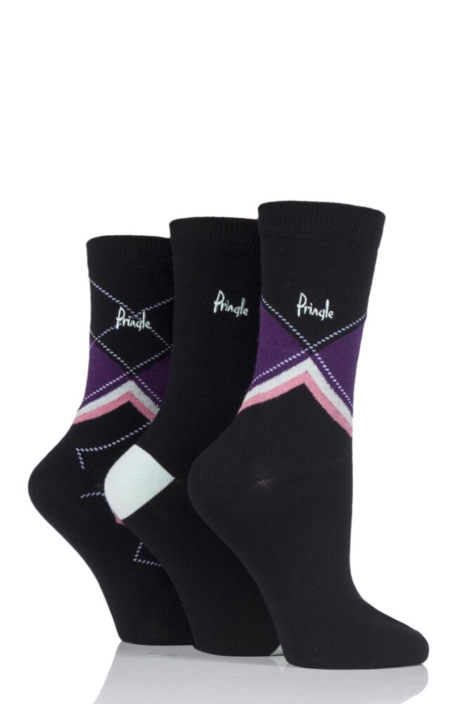 Pringle Tracy Argyle Cotton Socks