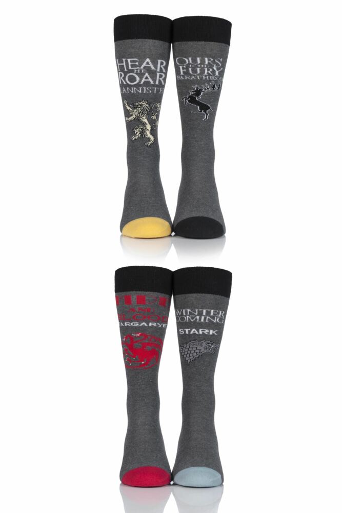 GAME OF THRONES HOUSES TARGARYEN, STARK, LANNISTER AND BARATHEON SOCKS