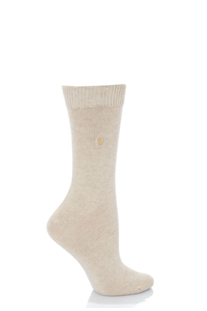  Ladies 1 Pair SockShop Colour Burst Cotton Socks with Smooth Toe Seams