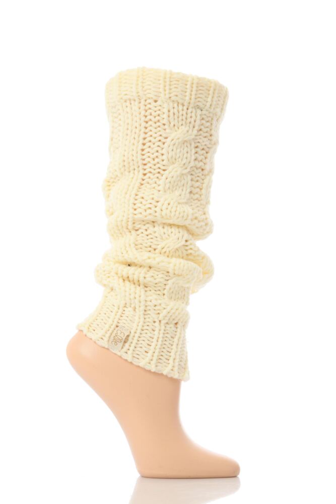  Ladies 1 Pair Elle Soft Cable Knit Legwarmer
