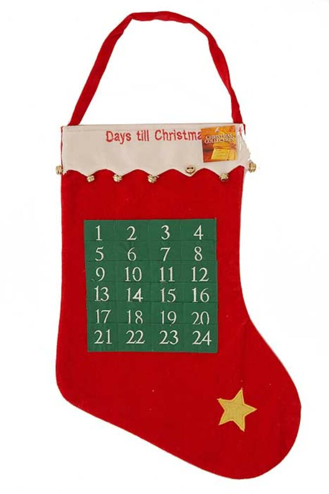 SockShop Christmas Stocking With 24 Day Calendar Design