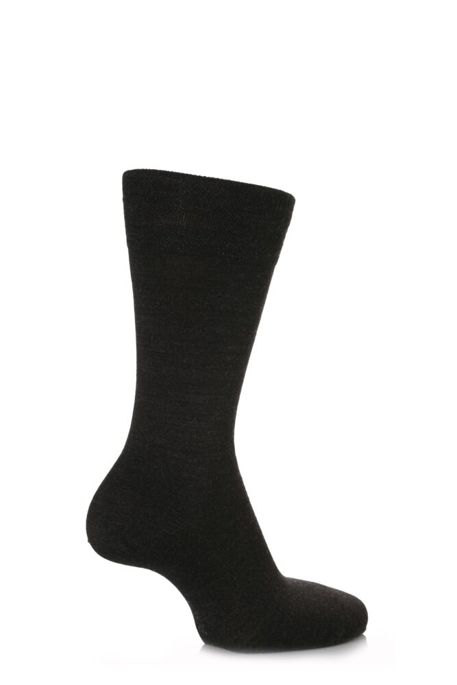  Mens 1 Pair Falke Sensitive Berlin Virgin Wool Left and Right Socks With Comfort Cuff