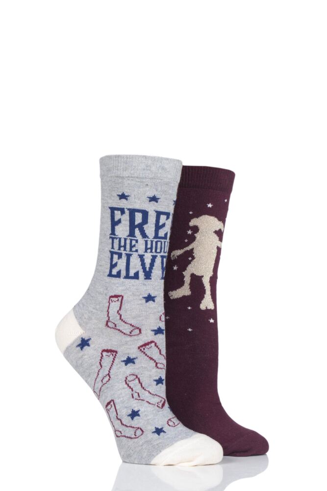  Ladies SockShop 2 Pair Harry Potter Dobby is a Free Elf Cotton Socks