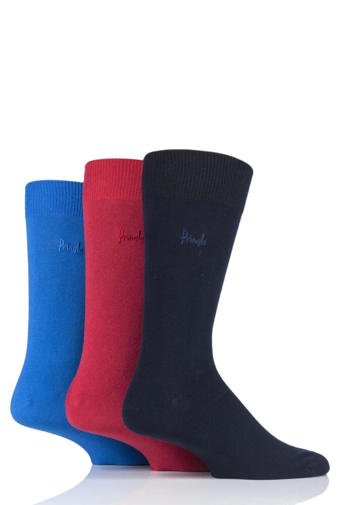 Mens 3 Pair Pringle Endrick Plain Trouser Socks