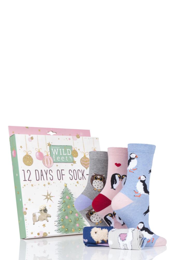  Ladies 12 Pair SockShop Wild Feet 12 Days of Sock-Mas Christmas Advent Calendar Socks