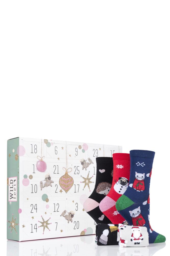 Ladies 25 Pair SockShop Wild Feet Christmas Advent Calendar Socks