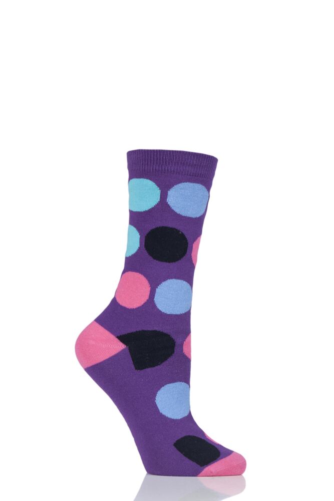 SOCKSHOP PATTERNED COLOUR BURST COTTON SOCKS WITH SMOOTH TOE SEAMS