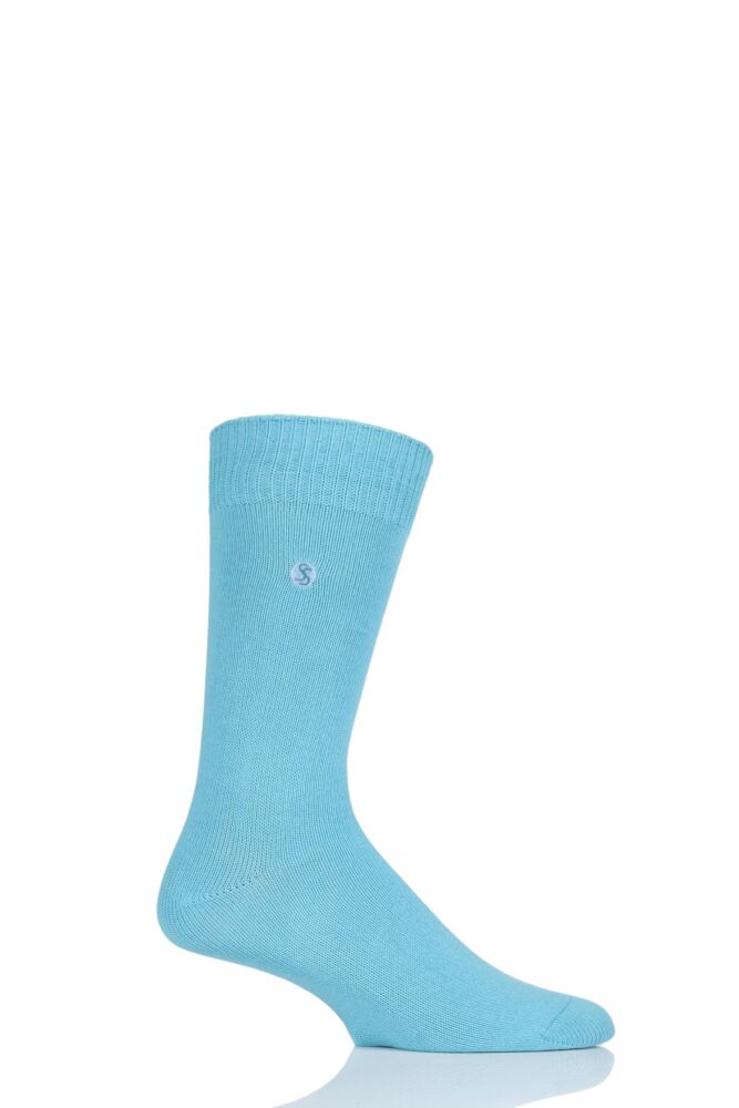  Mens 1 Pair SockShop Colour Burst Cotton Socks with Smooth Toe Seams
