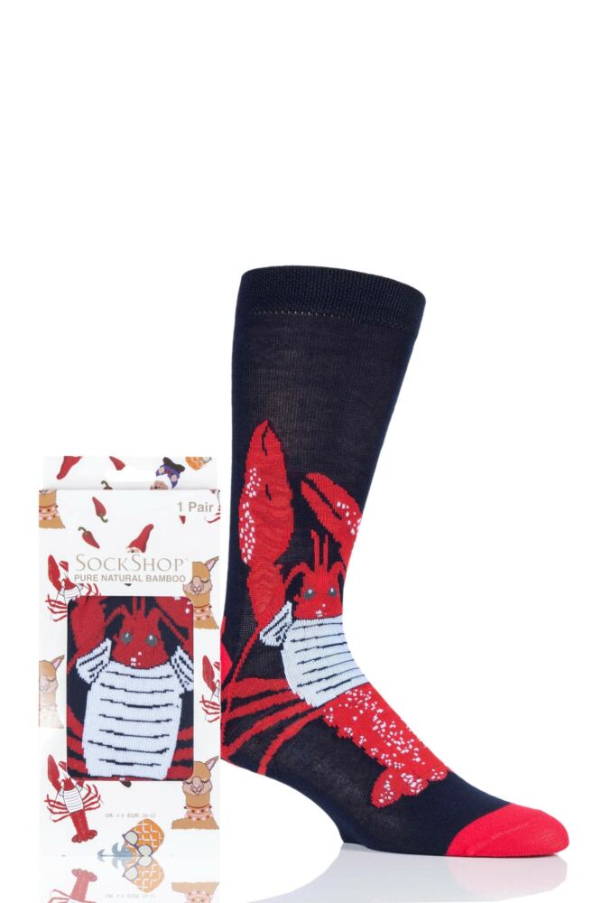 Mens and Ladies SockShop 1 Pair Lazy Panda Bamboo Lobster Gift Boxed Socks