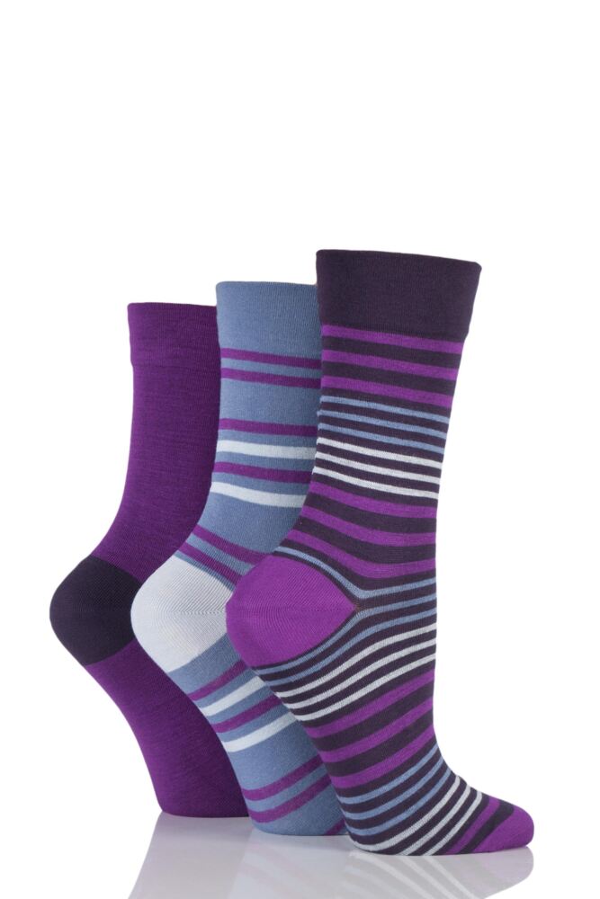 SockShop Comfort Cuff Bamboo Striped and Plain Socks