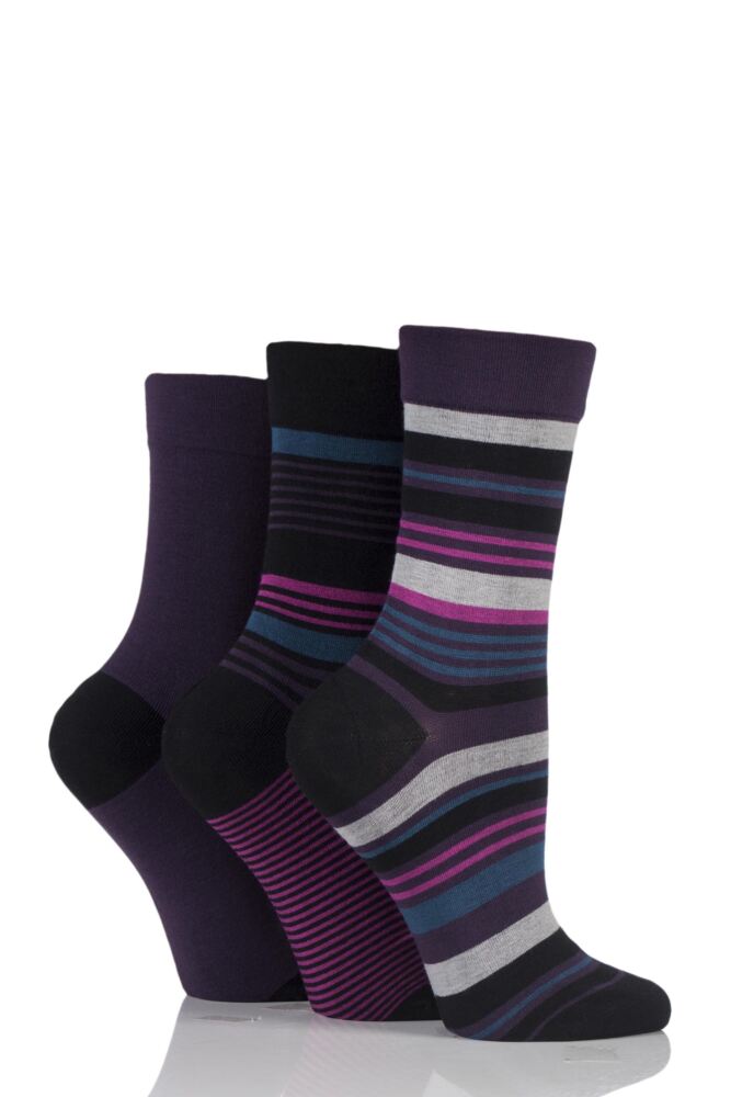 SockShop Gentle Bamboo Socks with Smooth Toe Seams in Plains and Stripes