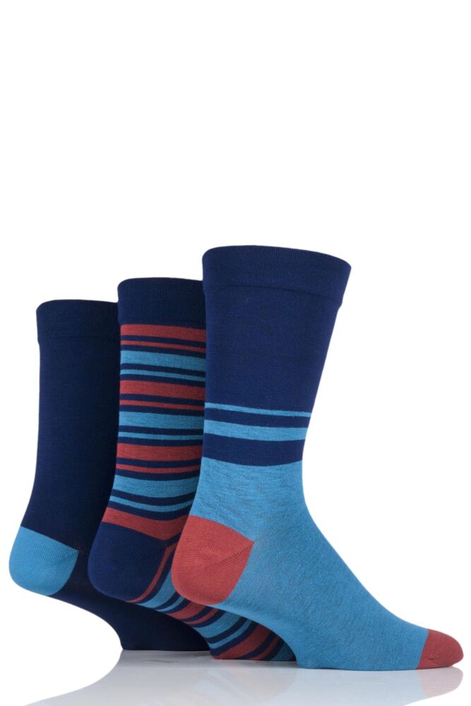 SockShop Gentle Grip Bamboo Striped and Plain Socks with Smooth Toe Seams