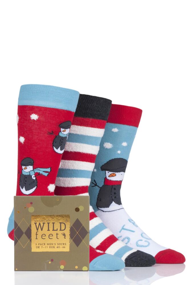 SOCKSHOP WILD FEET GIFT BOXED SNOWMAN COTTON SOCKS