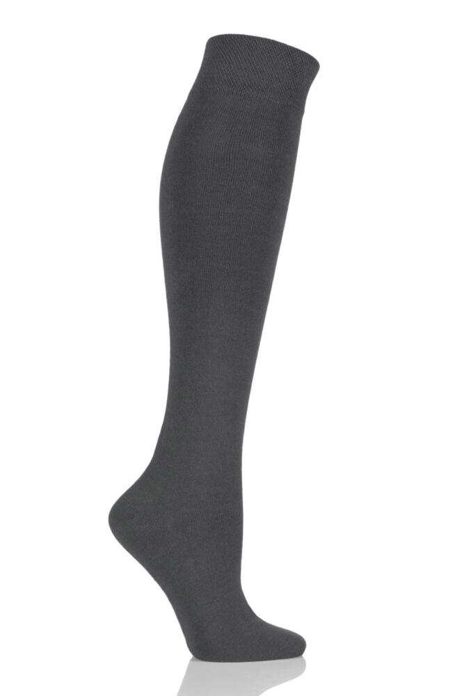 Girls and Boys 1 Pair SockShop Plain Bamboo Knee High Socks with Comfort Cuff and Smooth Toe Seams