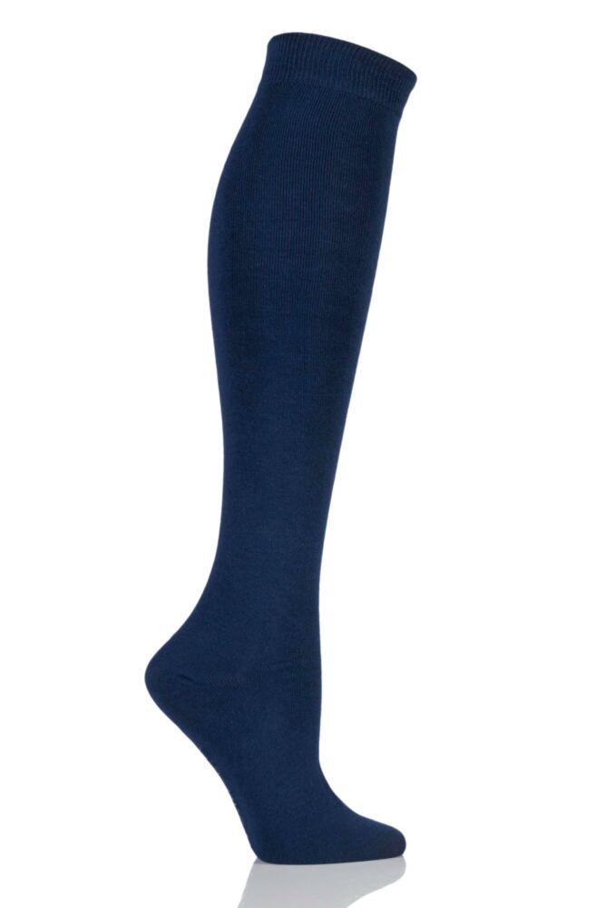 SockShop Plain Bamboo Knee High Socks with Comfort Cuff and Handlinked Toes