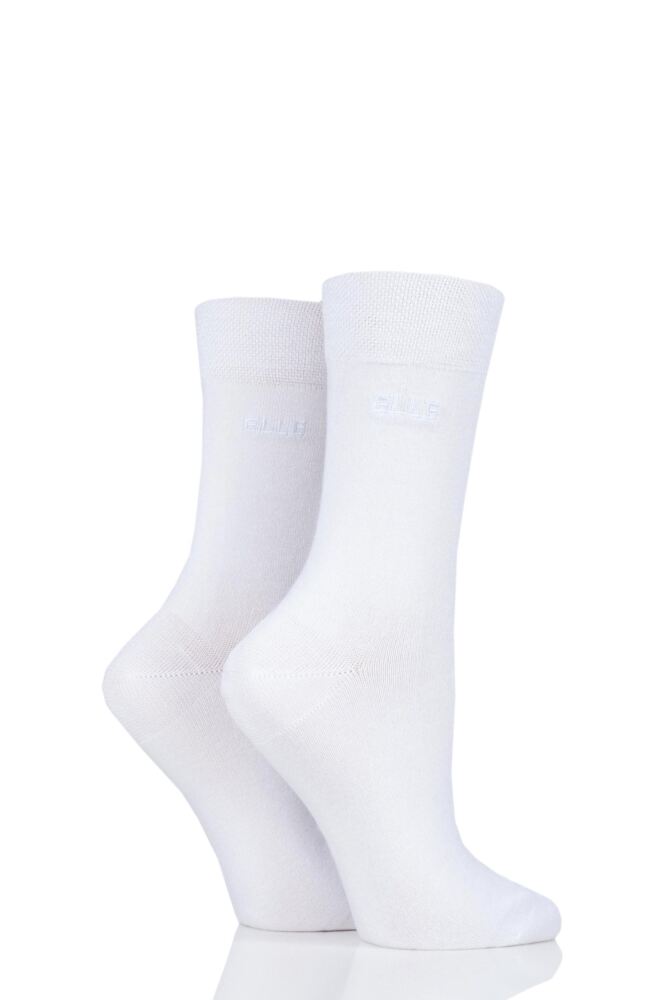 LADIES 2 PAIR ELLE PLAIN BAMBOO FIBRE SOCKS