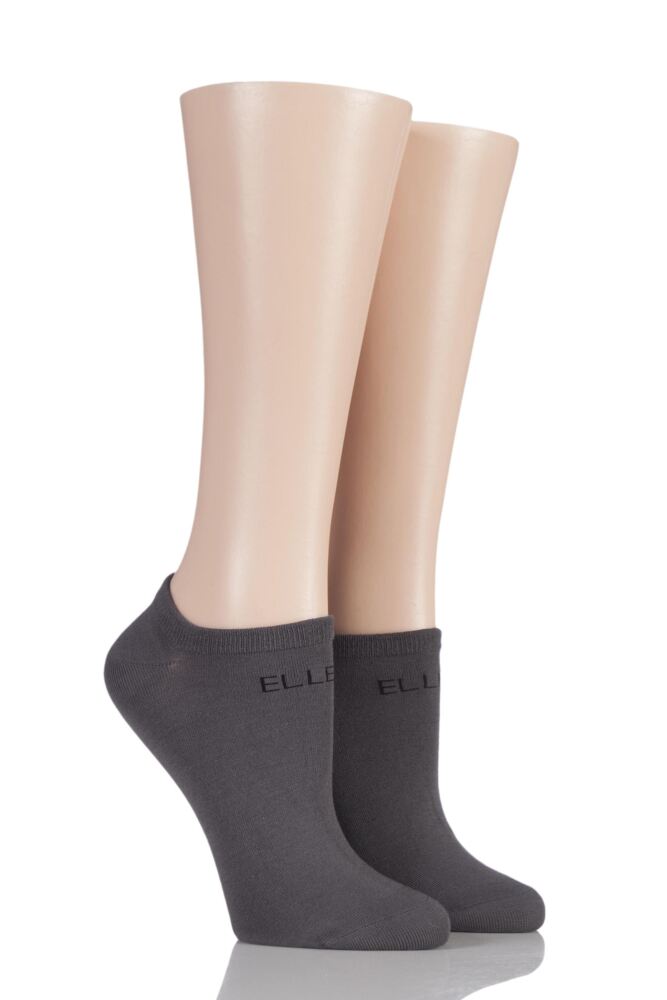 LADIES 2 PAIR ELLE PLAIN BAMBOO NO SHOW SOCKS