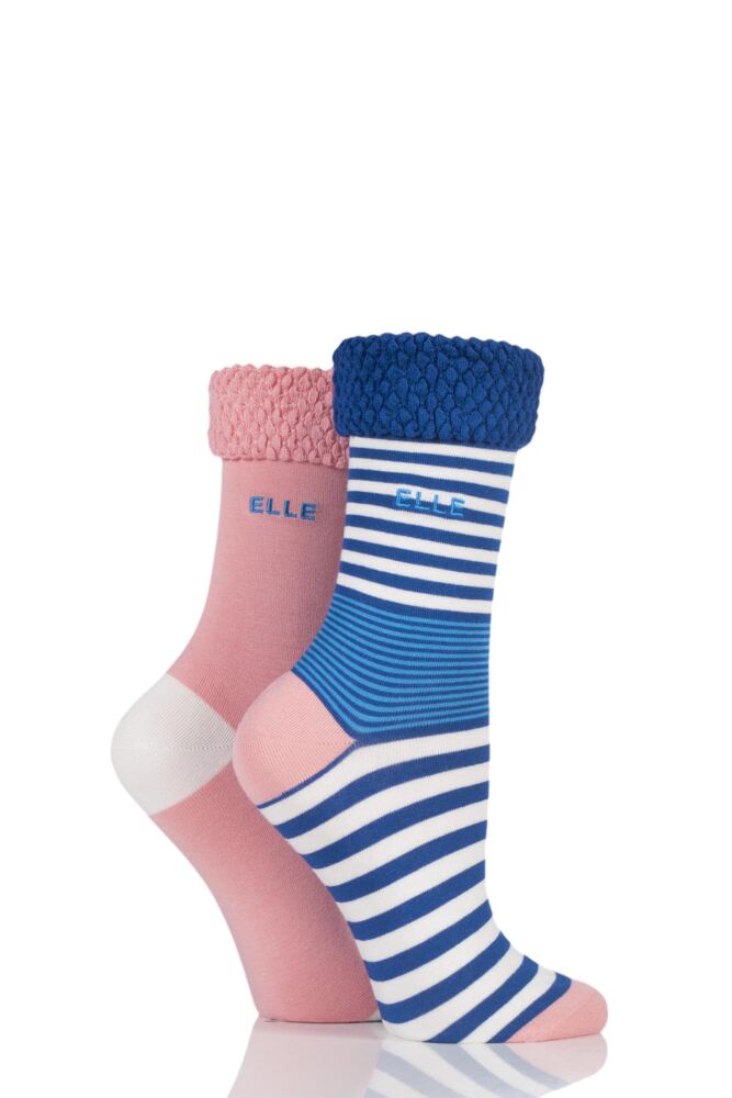 Elle Striped Bamboo Socks with Comfort Cuff