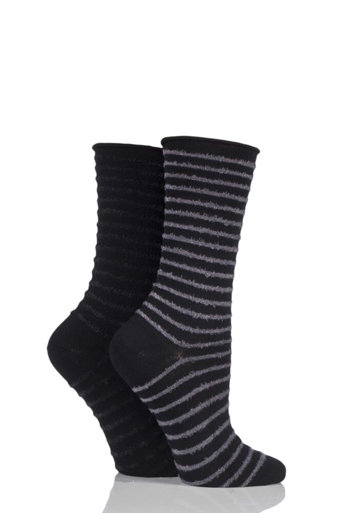 Elle Bamboo Feather Striped Socks