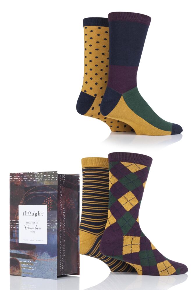THOUGHT FUNKY CLASSIC BAMBOO AND ORGANIC COTTON SOCKS IN GIFT BOX