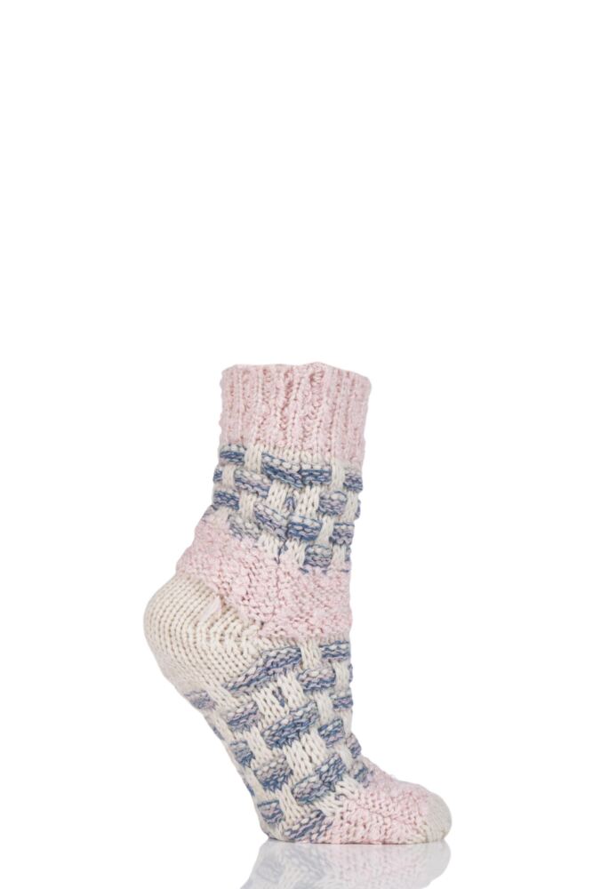 Elle Basket Weave Slipper Socks