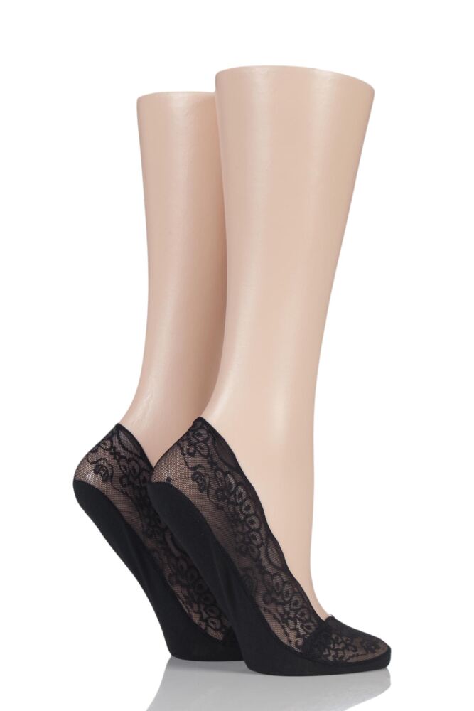  Elle Lace Shoe Liner Socks with Grip