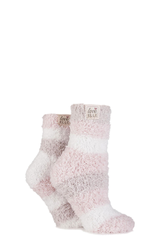Elle Fluffy and Cosy Blissful Bed Time Socks Powder Pink