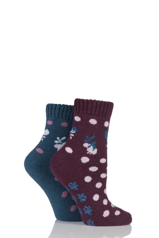 ELLE WOOL BLEND SPOTTY BED AND SLIPPER SOCKS