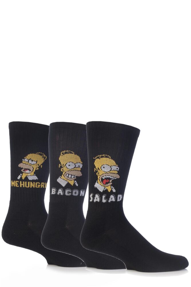 TM The Simpsons Homer Loves Food Socks with Cushioned Sole