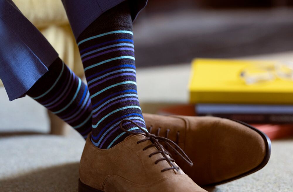 What socks work best with a blue suit?