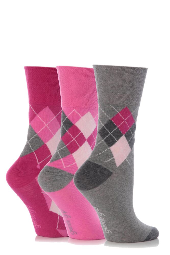 GENTLE GRIP ARGYLE MIX SOCKS