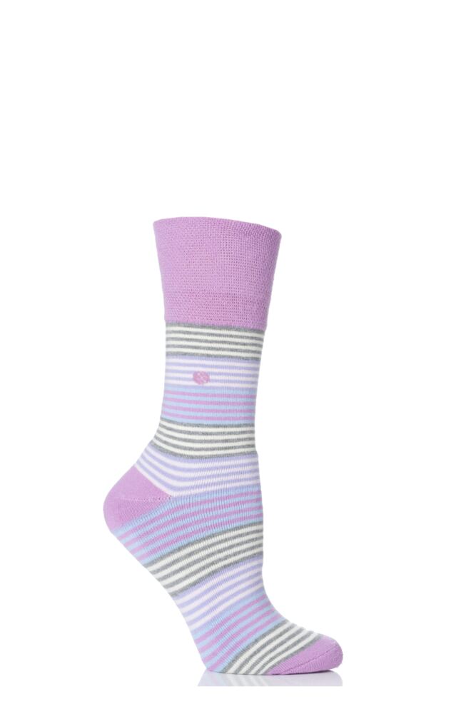 GENTLE GRIP FELICITY STRIPED CUSHIONED SOCKS