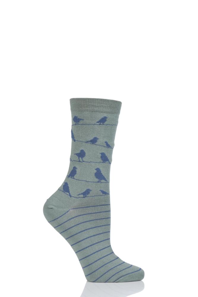 Thought Birdie Birds on a Line Bamboo and Organic Cotton Socks