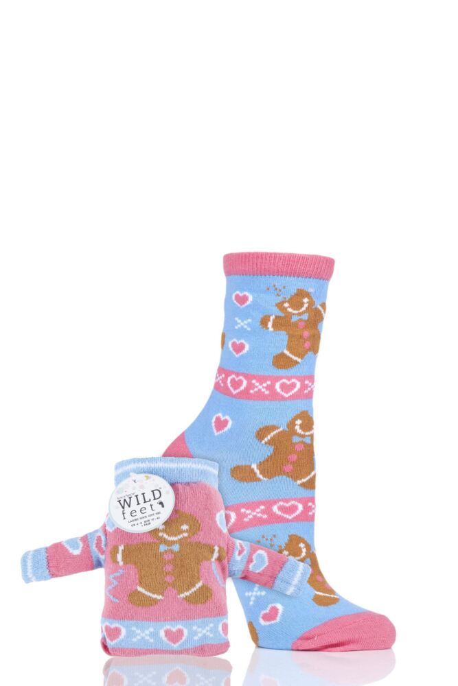 SOCKSHOP WILD FEET GINGERBREAD CHRISTMAS JUMPER GIFT BAG SOCKS