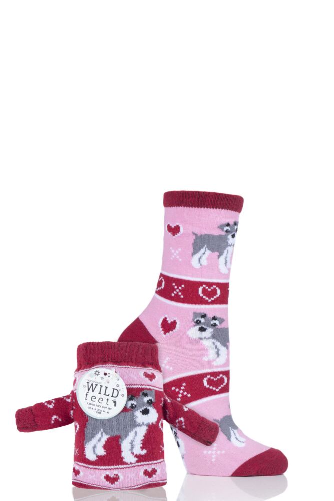  SockShop Wild Feet Schnauzer Christmas Jumper Gift Bag Socks