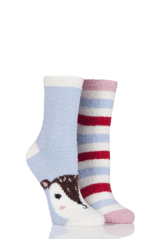 SockShop Snugsoles Deer Fluffy Bed Socks
