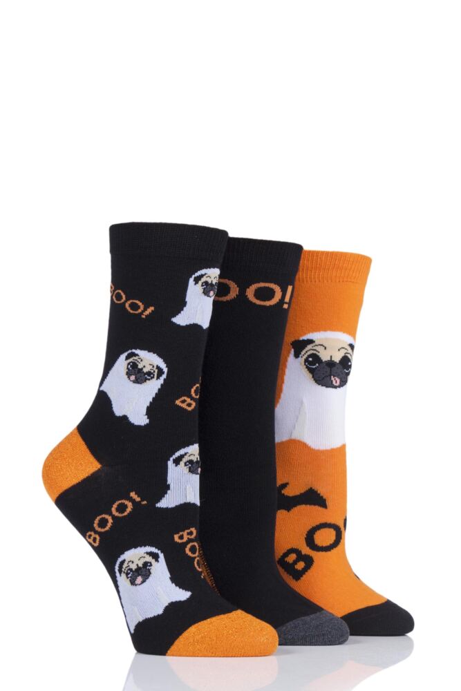 SOCKSHOP WILD FEET GHOST PUG COTTON SOCKS