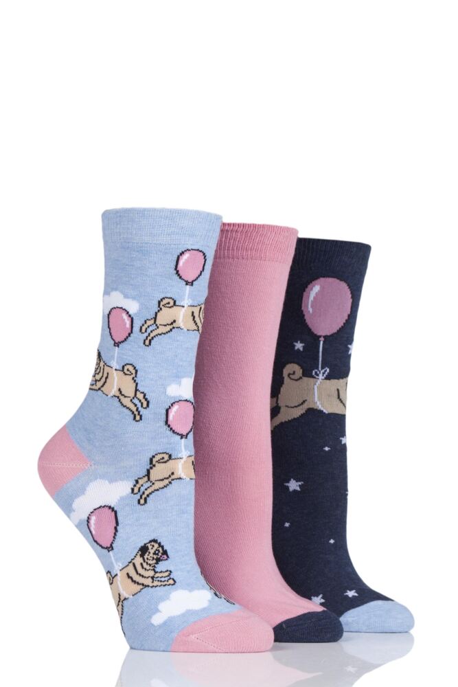 SOCKSHOP WILD FEET BALLOON PUG COTTON SOCKS