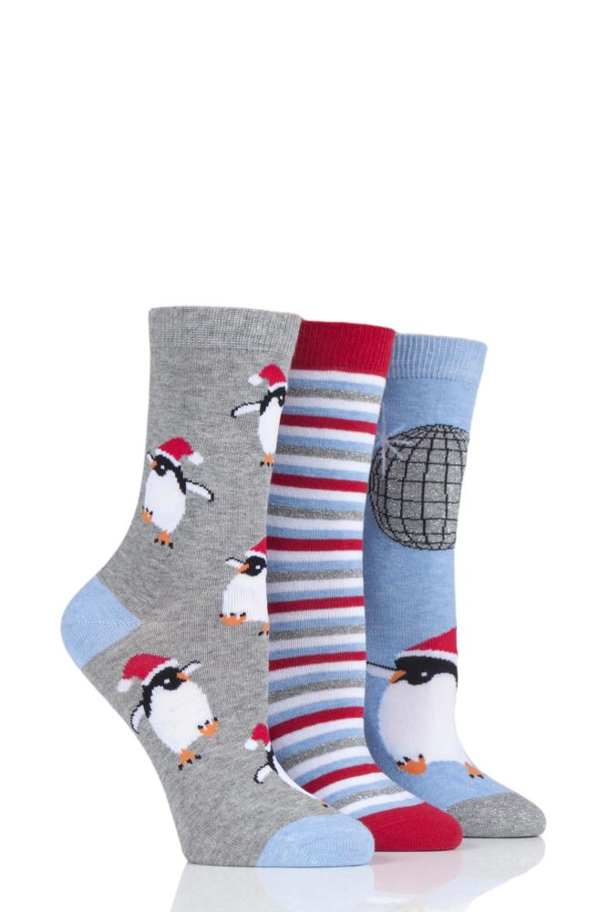 SOCKSHOP WILD FEET DANCING PENGUIN COTTON SOCKS