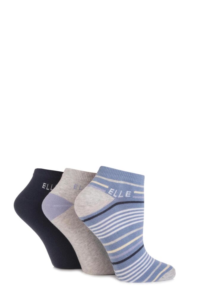Ladies Elle Bright Striped Cotton Trainer Socks from