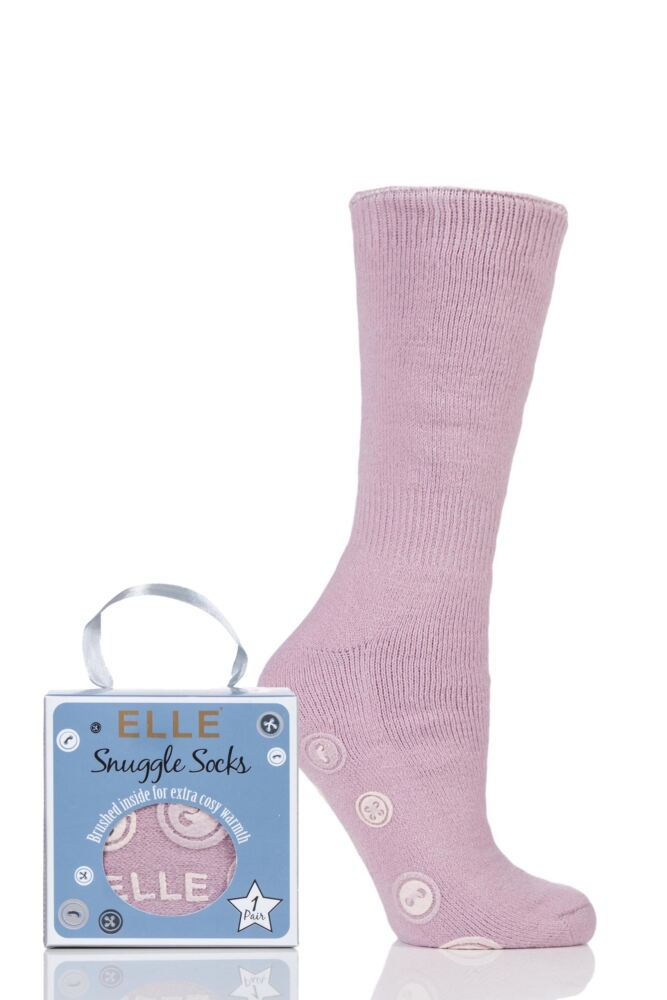 Ladies 1 Pair Elle Gift Boxed Cashmere-Like Slipper Socks