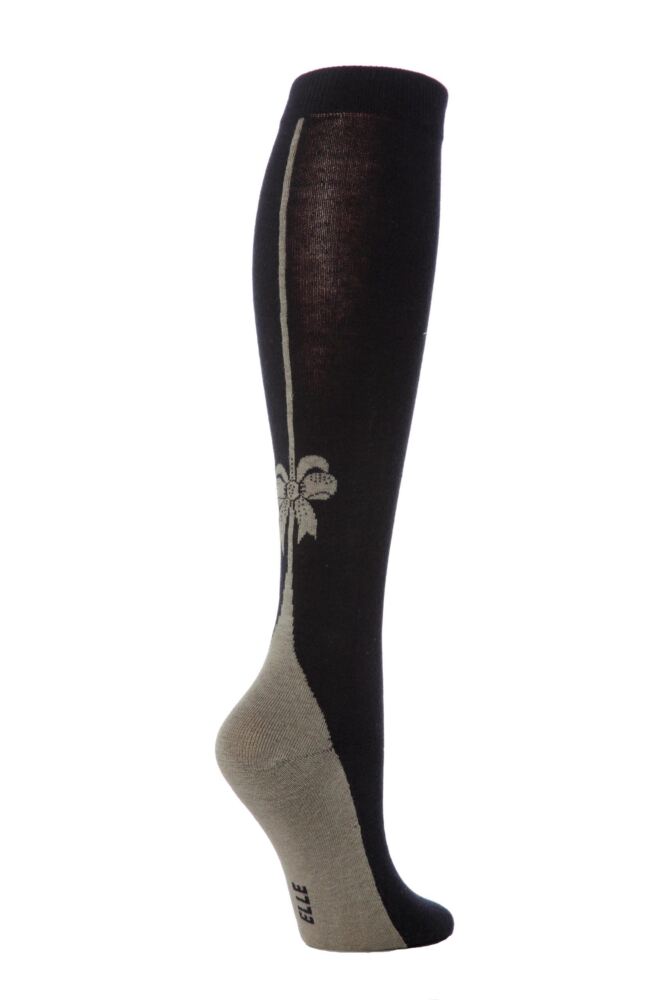 Elle Back Seam Satin Bow Knee High Socks