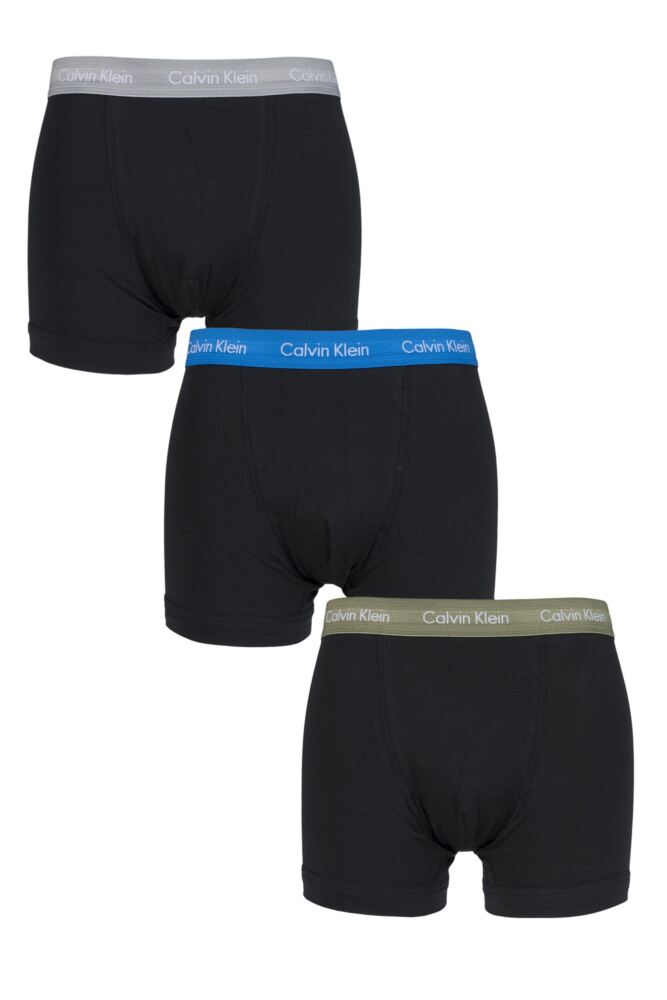 Calvin Klein Men's 3 Pack Stretch Cotton Trunks Black Size X-Large