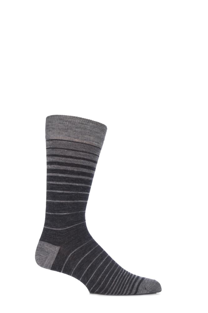 VIYELLA OMBRE STRIPED WOOL COTTON BLEND SOCKS