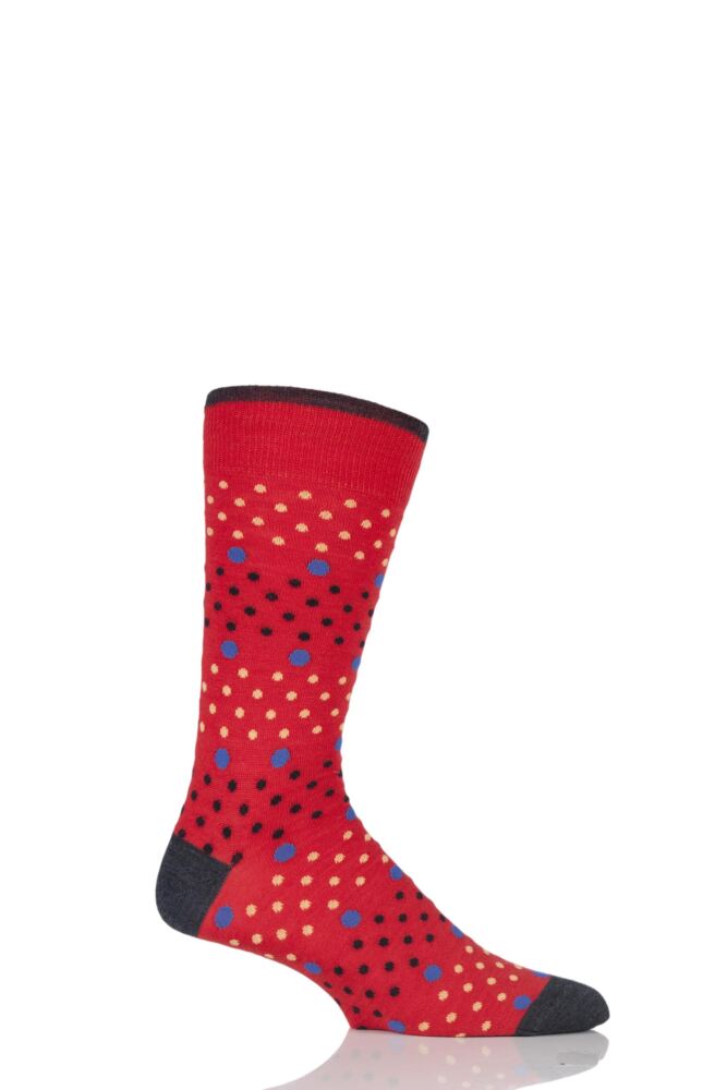 VIYELLA MULTI SPOT AND DOT WOOL COTTON SOCKS