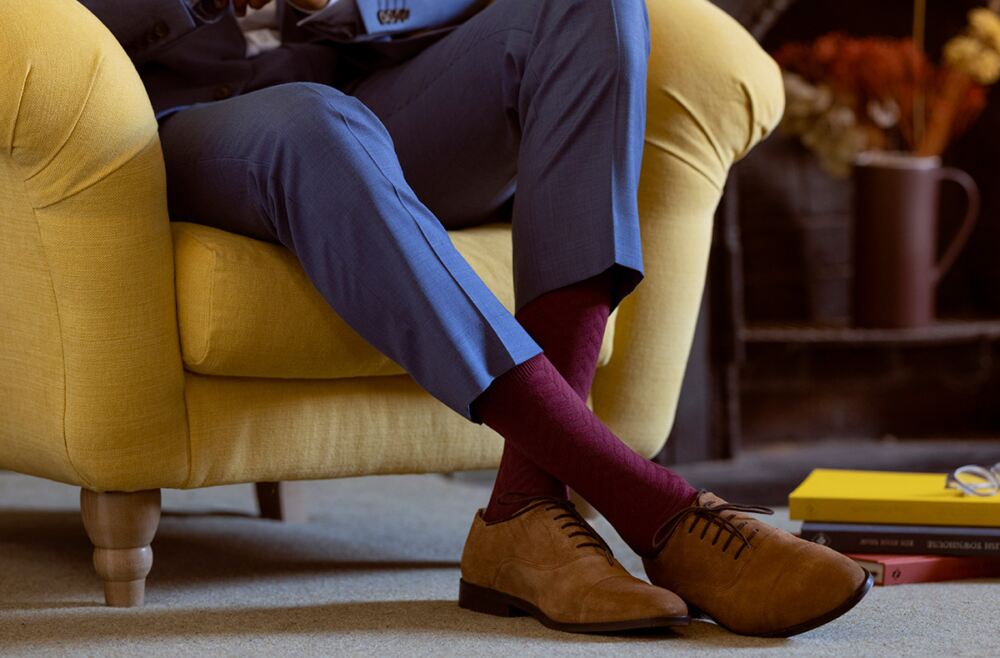 What socks work best with a blue suit?